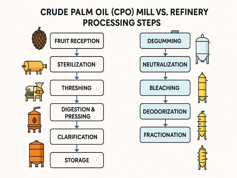 Crude Palm Oil Mill vs. Refinery Operations Explained