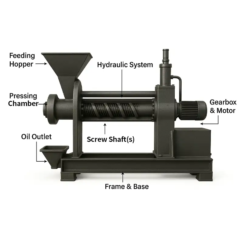 Components of Palm Oil Screw Machine
